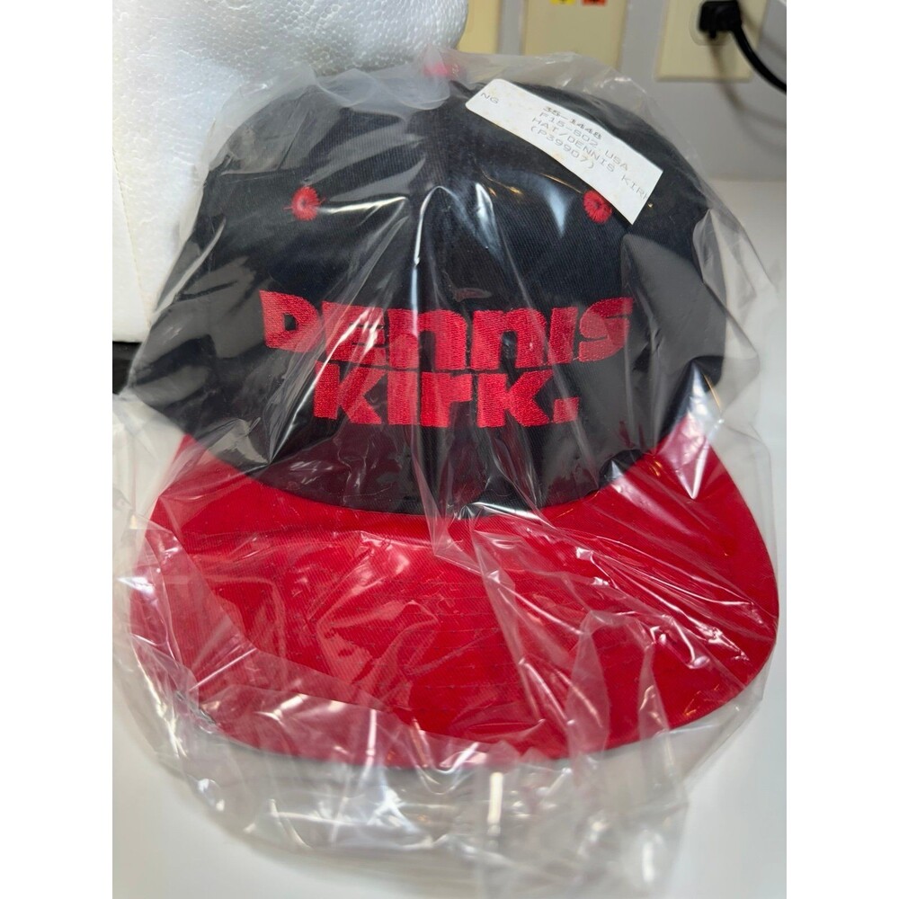 Vintage NOS Dennis Kirk Powersports Snapback Hat Cap Black Red